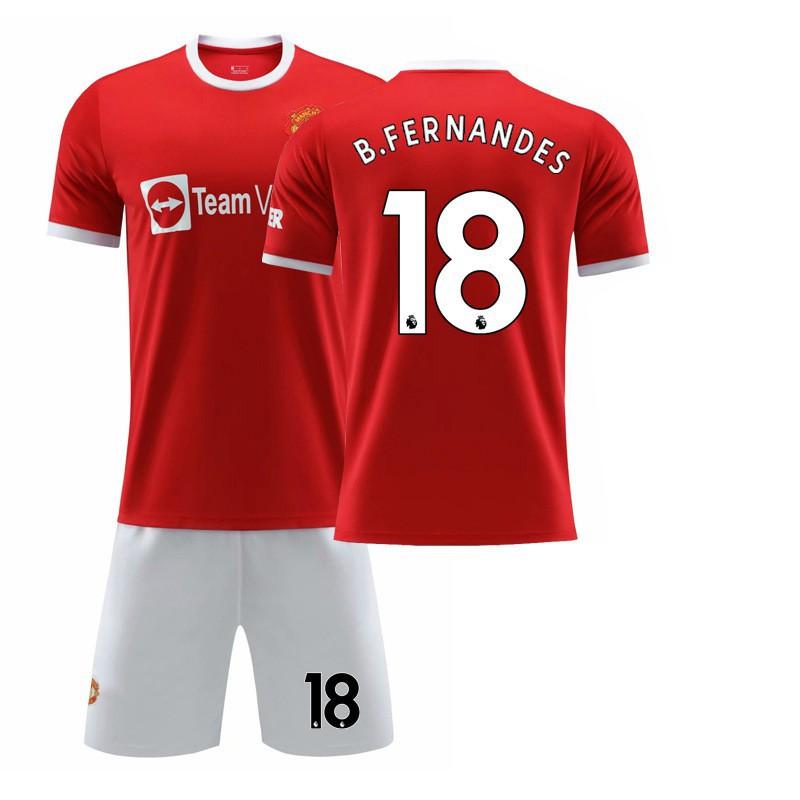21-22 Červení ďáblové Domácí dres č.. 7 C Ronaldo 8 B Fee 10 Rashford Fotbalový potisk
