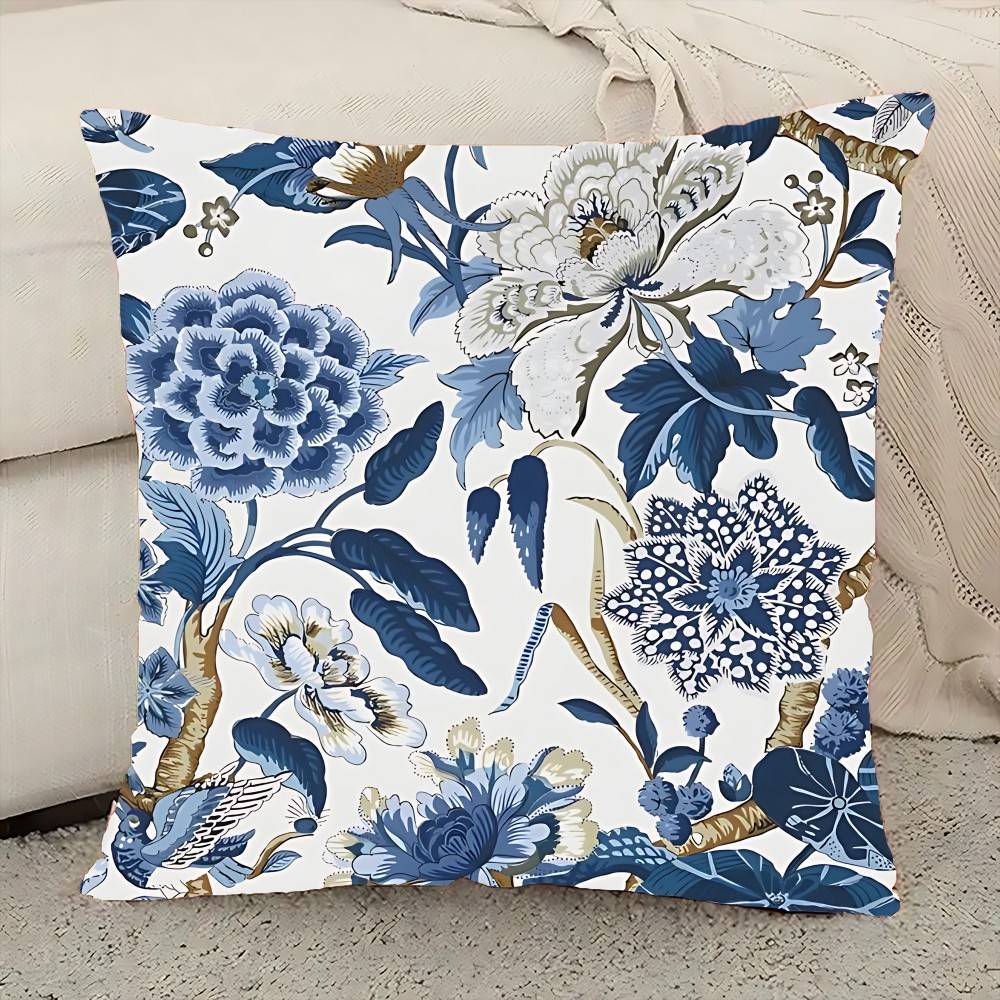 Fresh Green Plants Floral Pillow Case Elegant Couple Home Living Room Bedroom Decorative Rectangle Pillowcase Sofa Cushion Cover