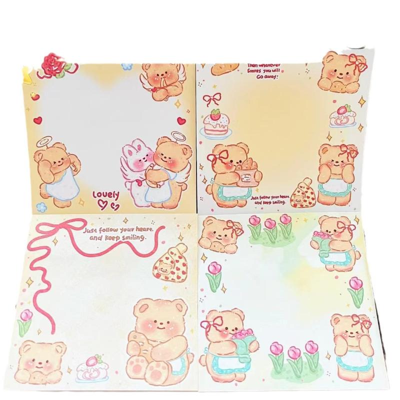 Gift N Times Sticky Note for Students with Sticky Bear Cartoon High Value Memo Pad Message Tearable Paper Kawai Stationery