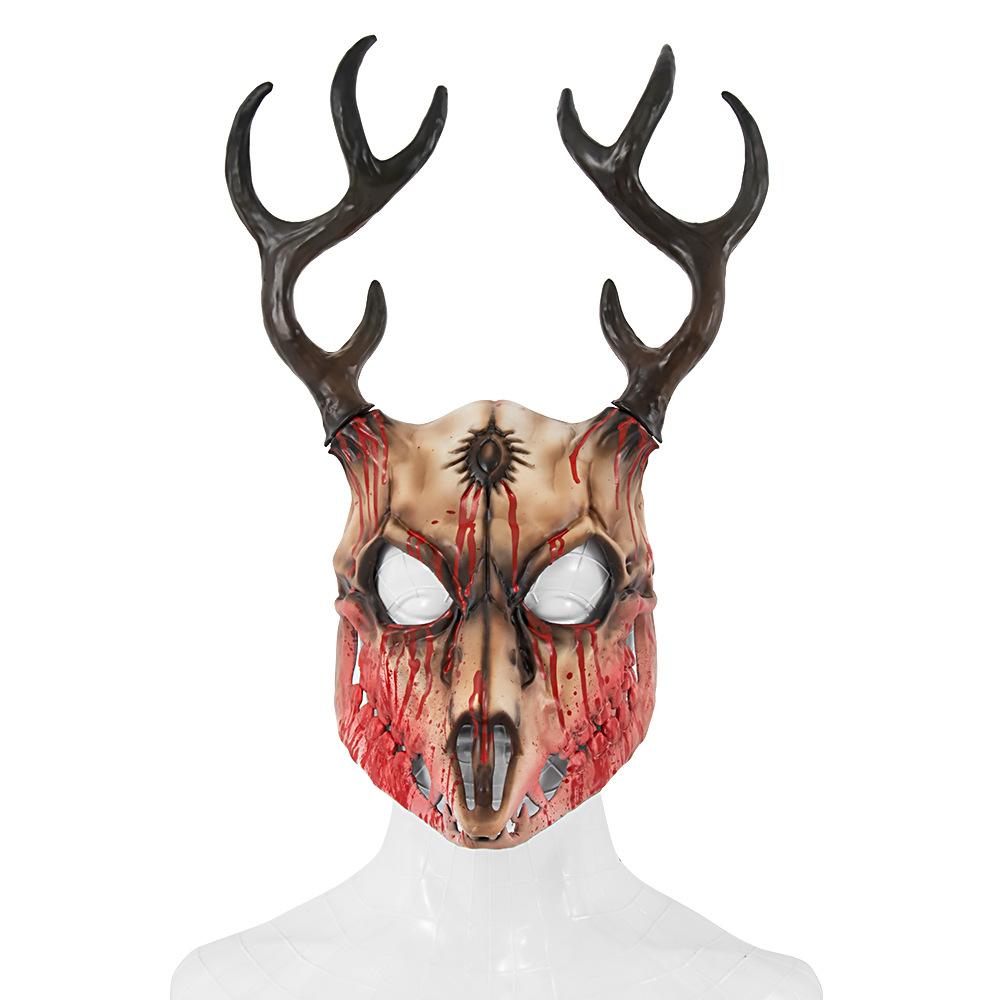 

Wendigo Elk Mask Headpiece Cosplay Gothic Animal Demon Antlers Horn Bloody Bone Masks Halloween Carnival Party Costume Props