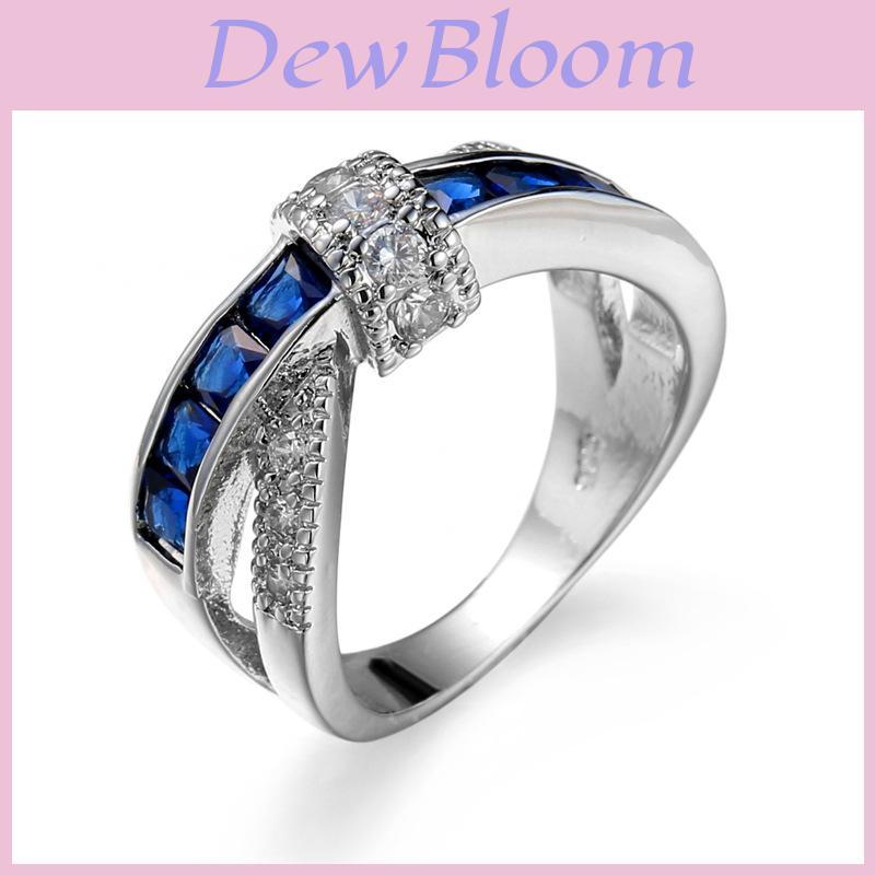 Anello Geometrico in Rame con Stupendo Disegno a Croce in Zircone in Multiple Eleganti Colori