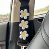 2pc Cute Embroidered Flowers Car Seatbelt Cover Plush Seat Belt Harness Cushion Auto Shoulder Strap Protector Pad for Ladies