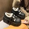 Mode 8,5CM Winter Warm Lässige Lederschuhe Absätze Damen High Platform Pelz Sneakers Dicke Sohle Plüsch Sport Lederschuhe Zapatos Mujer
