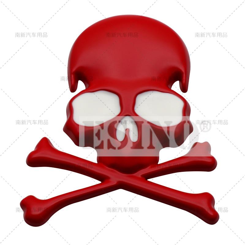 1 Stück Auto Styling Lustiger Totenkopf 3D Metall Chrom Zinklegierung Klebendes Emblem Auto Karosserie Kofferraum Kotflügel Abzeichen Aufkleber Decal Auto Zubehör