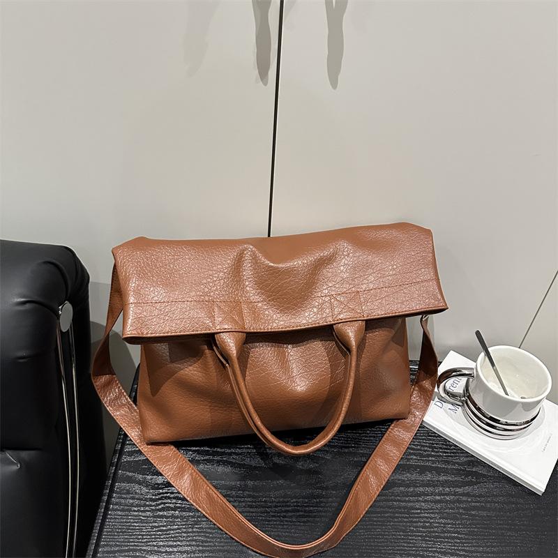 This New Design Pu Large-capacity Oblique Span Bag New Women's Bag Trendy Versatile Simple Portable Shoulder Bag