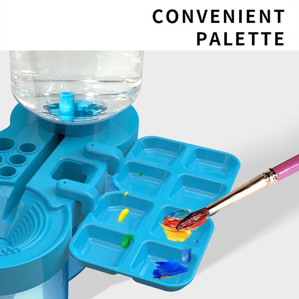 Farbpinselwascher mit Ablassknopf Automatische Wasserzirkulation Farbpinselreinigungsmaschine Gerät Aquarellstift Reinigungswerkzeuge
