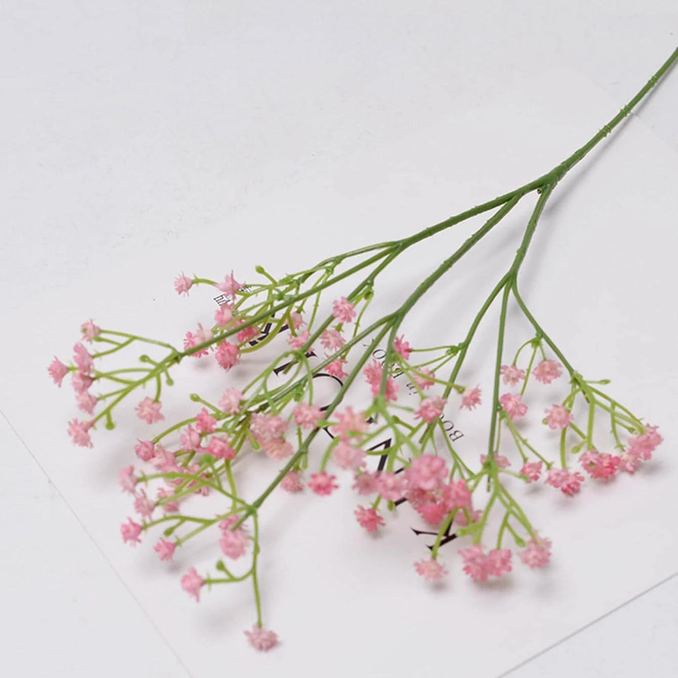 

1PC-Artificial Starry Sky Bridal Wedding Ornamental Flower Hand Bouquet Pu Soft Rubber Hand Feeling Three-Fork Starry Sky розовый