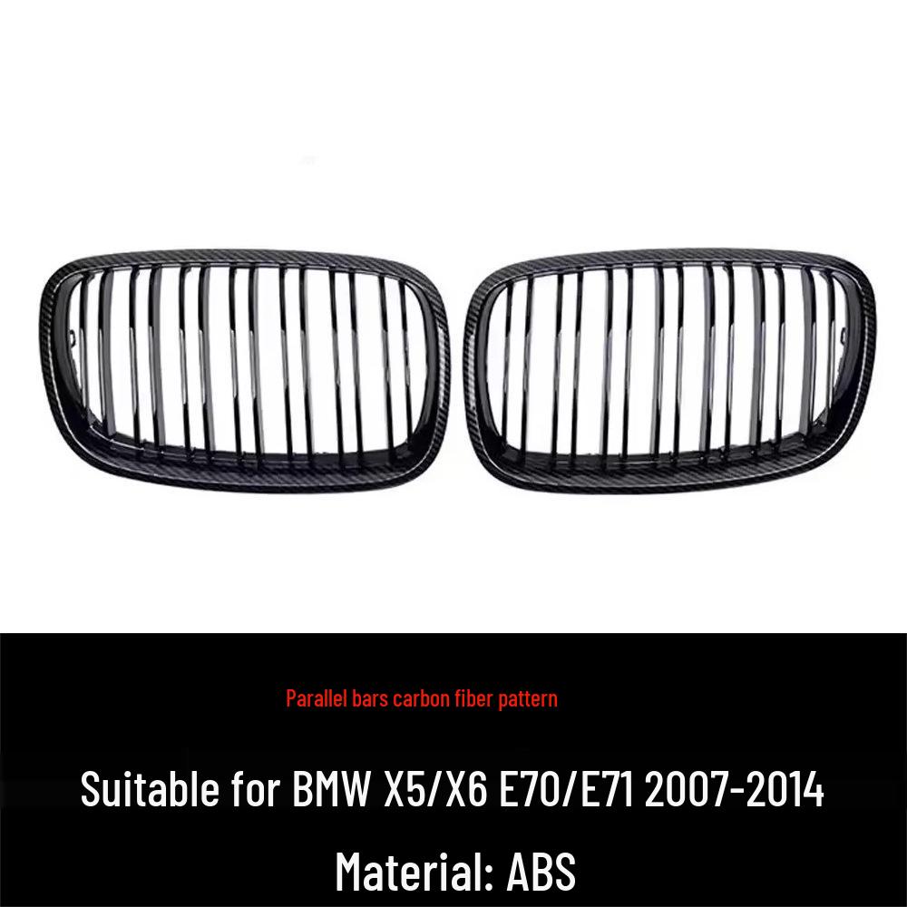 Compatible Silver Grille for 07-14 BMW X5/X6 E70 E71 Starry Sky Edition.