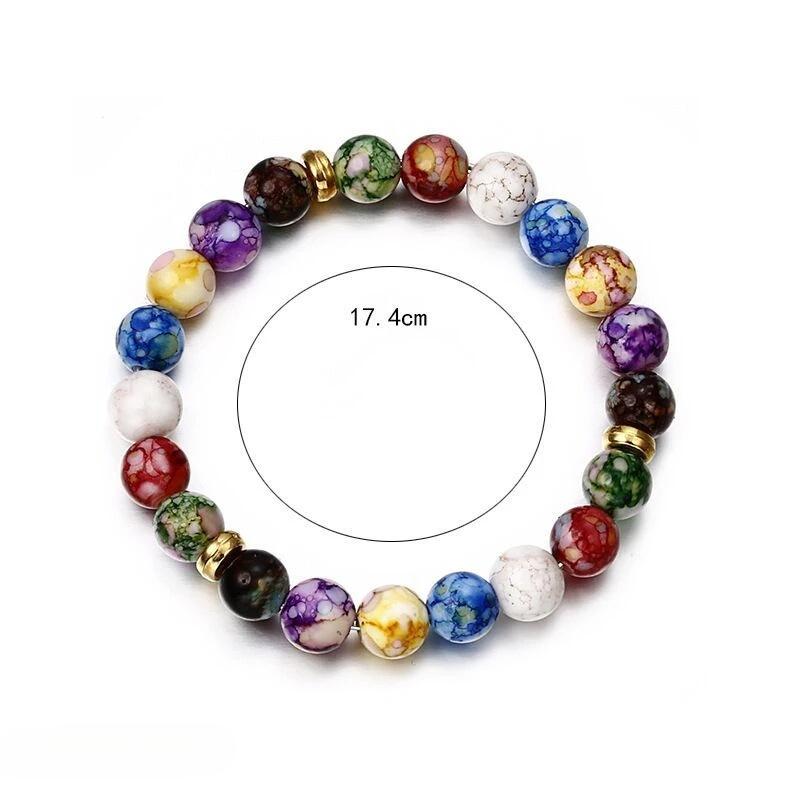 Colorful Beads Yoga Balancing Energy Beads Volcanic Stone Bracelet Necklace Bracelet