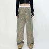 Ρετρό φόρμες High Street Casual Leopard Print Φαρδύ παντελόνι με φαρδύ πόδι για γυναίκες Y2k Hip-hop Cargo Grunge φαρδύ παντελόνι