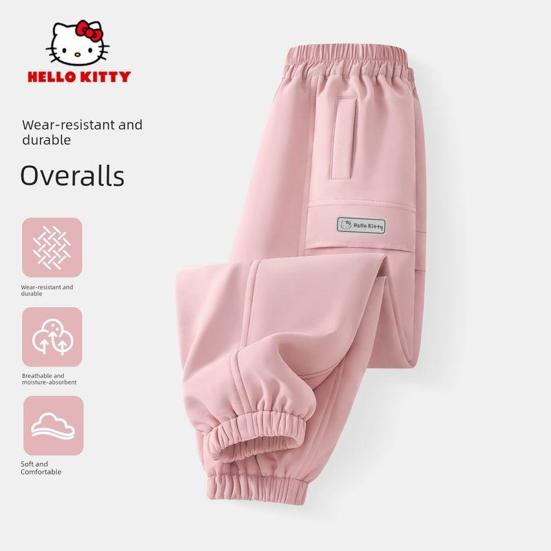 Hello Kitty Girls' Pants Spring and Autumn 2026 New Black Sweatpants Children's Pants Spring Fashion Style