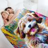 Cavapoo Dog Portrait Acrylic Art Print Pet Portrait Gifts for Dog Lovers Throw Blanket Loose Summer Decoratives Hair Blankets