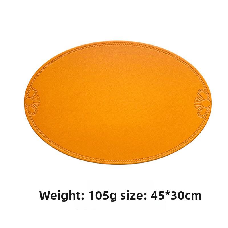 

Retro Imitation Leather Placemat Waterproof and Oil-proof Western Dining Mat Nordic Thermal Insulation Mat Table Mat Household Anti-scalding Mat 45*30*0.2cm