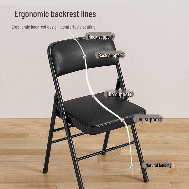 Portable Folding Chair with Backrest - Ideal for Home, Office, Dorm, or Dining