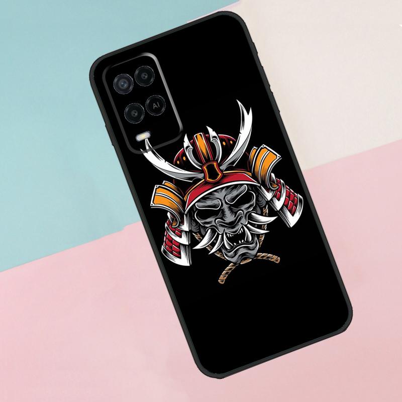 Japanese Samurai Oni Mask For Oppo A17 A77 A60 A74 A94 A54 A18 A38 A58 A78 A98 A40 A80 A16 A76 A96 A15 A57S Phone Case