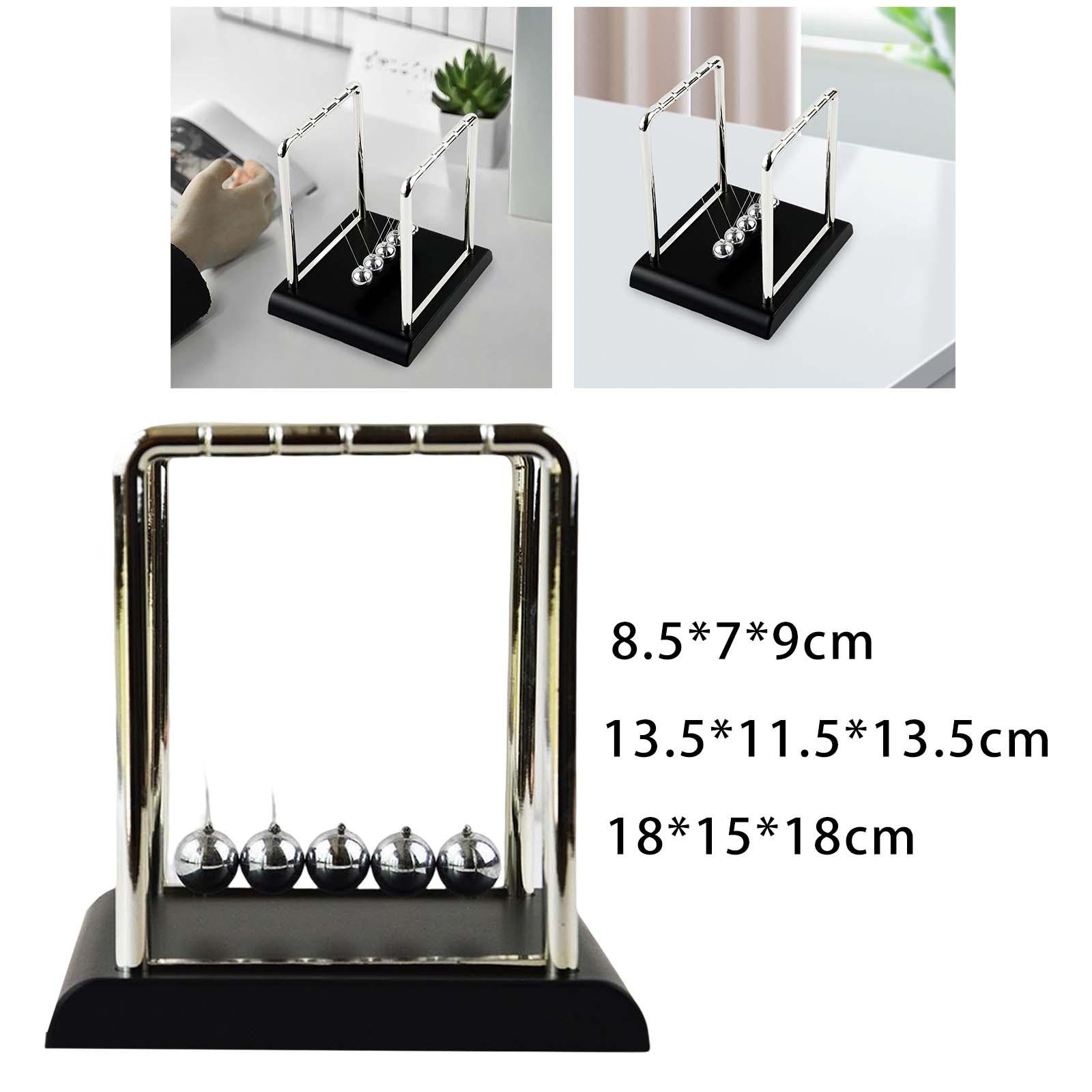

Cradle Pendulum Balance Steel Balls Physics Learning with Wooden Stand Pendulum Balls Accessories for Desk Office Decor S