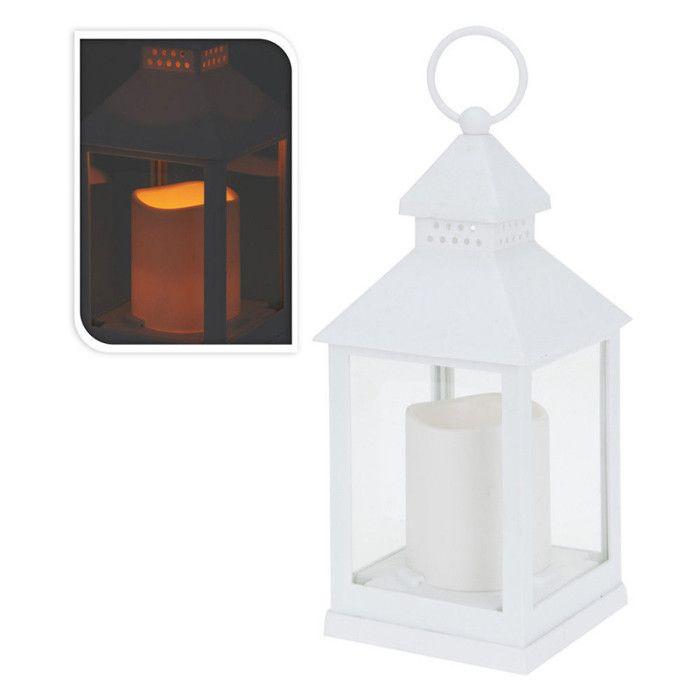 Lanterne À Bougie Led - GENERIQUE - 10.5x10.5x23cm - Blanc - Décoratif - Mixte