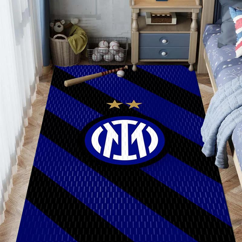 Inter Milan Emblem Dynamic Background Carpet Printing Living Room and Bedroom Mats Dormitory Decoration Protective Pad Art