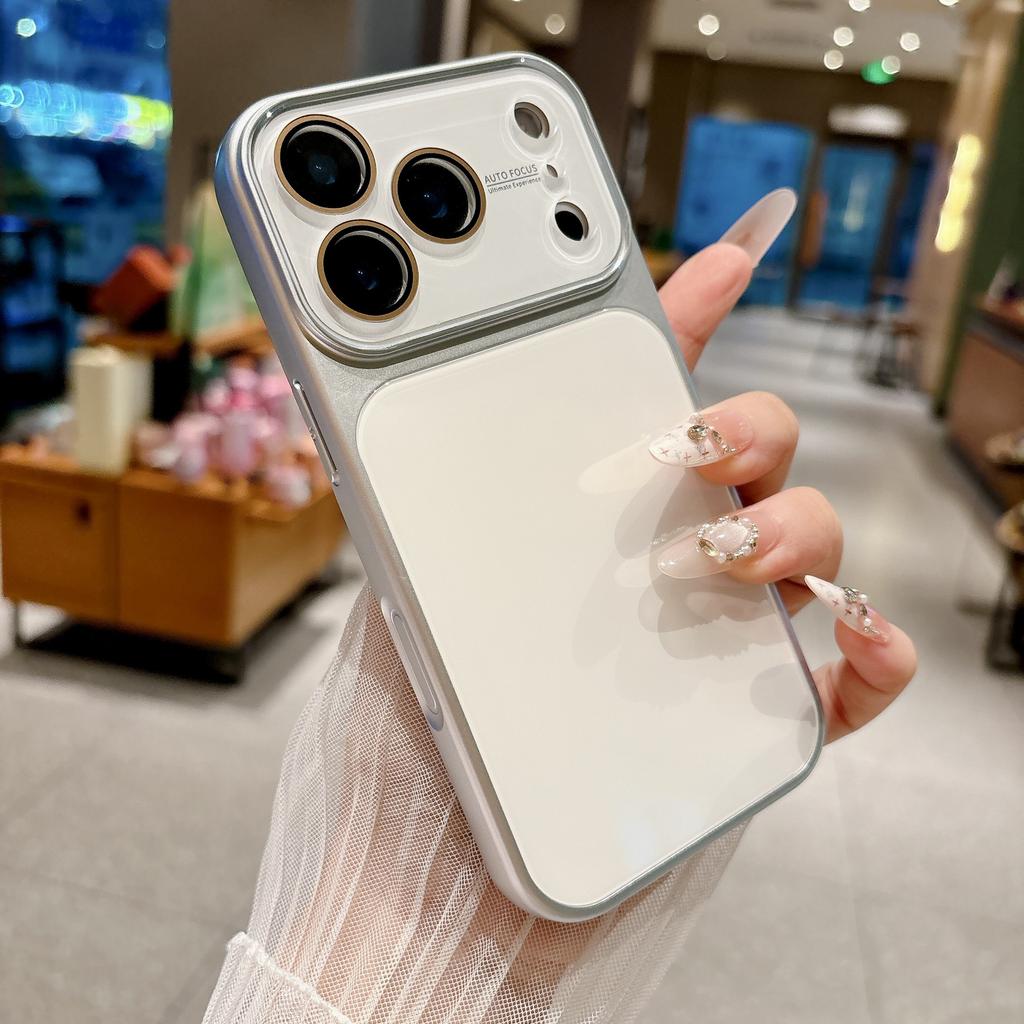 Summer solid color becomes larger in seconds, and the window is suitable for Apple 17promax mobile phone case iPhone16pro all-inclusive 14/15.