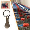 1/5pcs Stainless Steel Shopping Cart Token Key Ring – Reusable Trolley Token, Supermarket Accessory