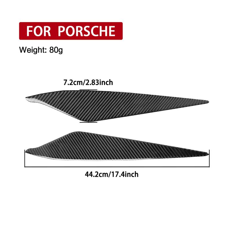 For Porsche Taycan -2026 Real Carbon Fiber Stickers Front Bumper Headlight Panel Cover Car Accessories Exterior Decorative