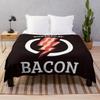 Powered by Bacon T Shirt Funny Food Love Apparel Sarcastic Saying Gift Throw Blanket