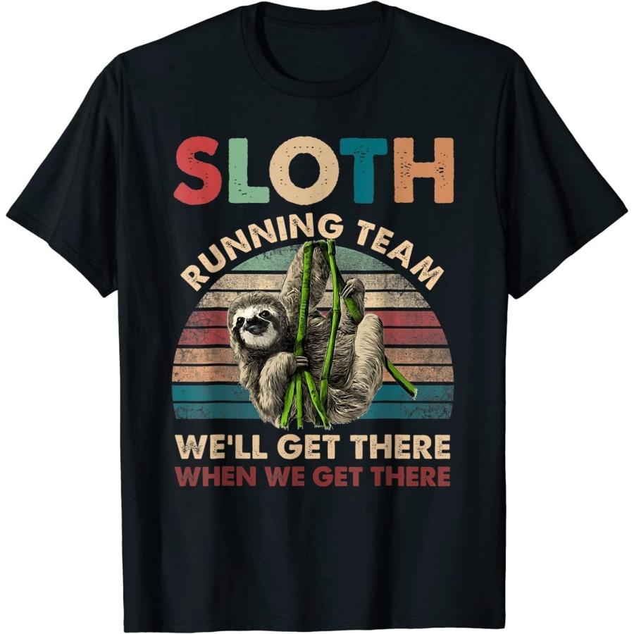 ODFSND Vintage Sloth Running Team Well Get There Funny Sloth T-Shirt XXXXXL разноцветный