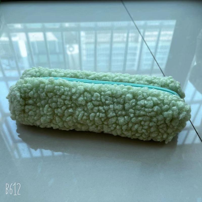 10Pcs Plush Fluffy Pen Bag with Zipper Pencil Case Pouch Big Capacity Stationary Case Fo RAdult Students Officers