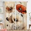 Set Of 2 Plane Printing Print Curtains Floral Elegance Versatile Durable Polyester Without Rod Festive Use Living Room Made Area Window Treatment