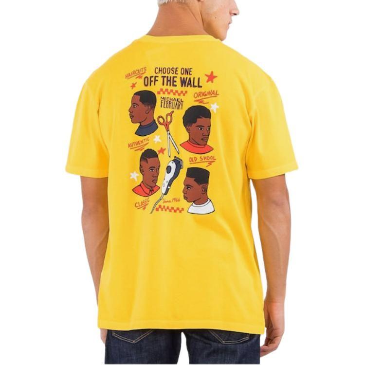 Vans Mikey T Shirts Unisex Yellow Crew Neck Moderate Straight Fit VN0A4RP785W