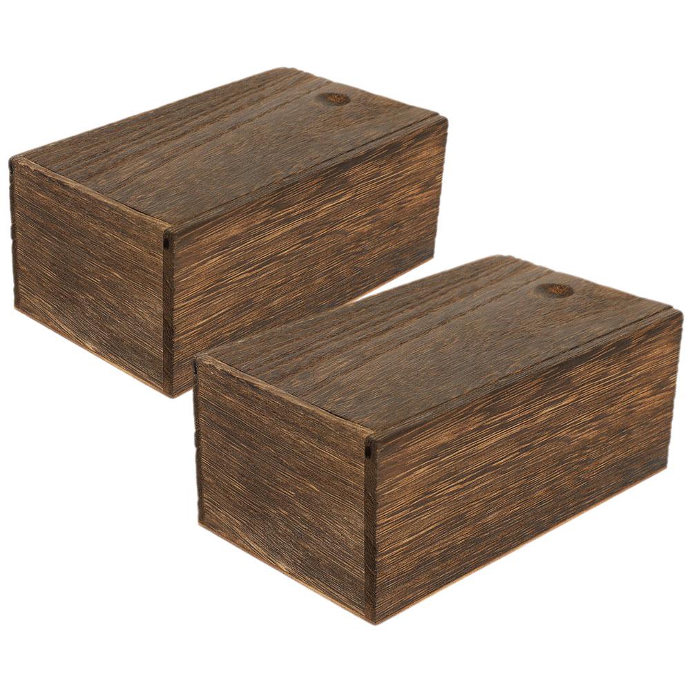 2 Pcs Wooden Storage Box Trinket Boxes Organizer Packing Decorative Jewelry Case Cases Container Earrings