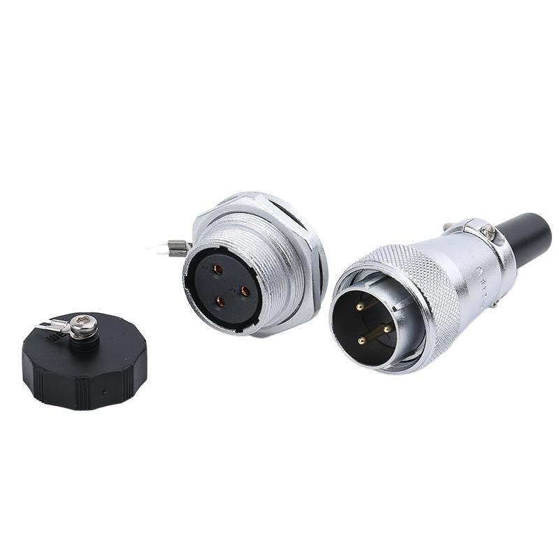 WEIPU WS24 TQ/ZMQ 2 3 4 9 10 12 19 Pin Electrical  Wire Soldering Charger Aviation M24 Connector Metal Power Adapter IP65