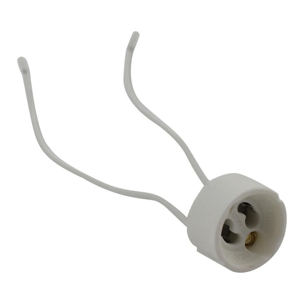 10/50 PCS MR16 Ceramic Socket Holder with Metal Bracket and Wire for MR16 Halogen Incandescent Light Bulb