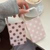 Korean Style Pink-Brown Polka Dot iPhone 16/17 Pro Max Case, Double Layer, Fits 15/14 Models