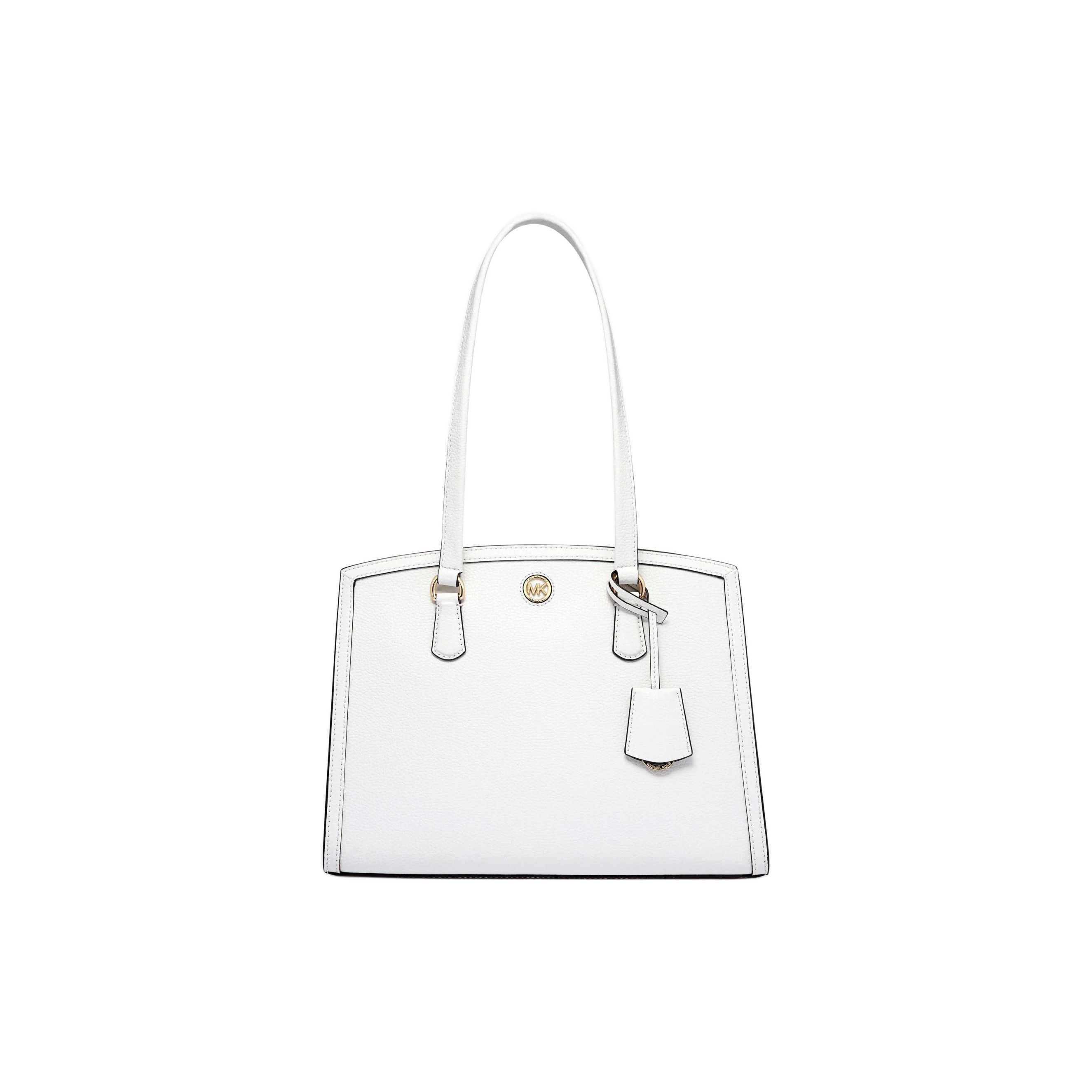 Michael Kors Chantal Logo Solid Tote Bag Women tote bags White 30S4G7CT2T-085 Basic Set (Bag+Dust Bag)