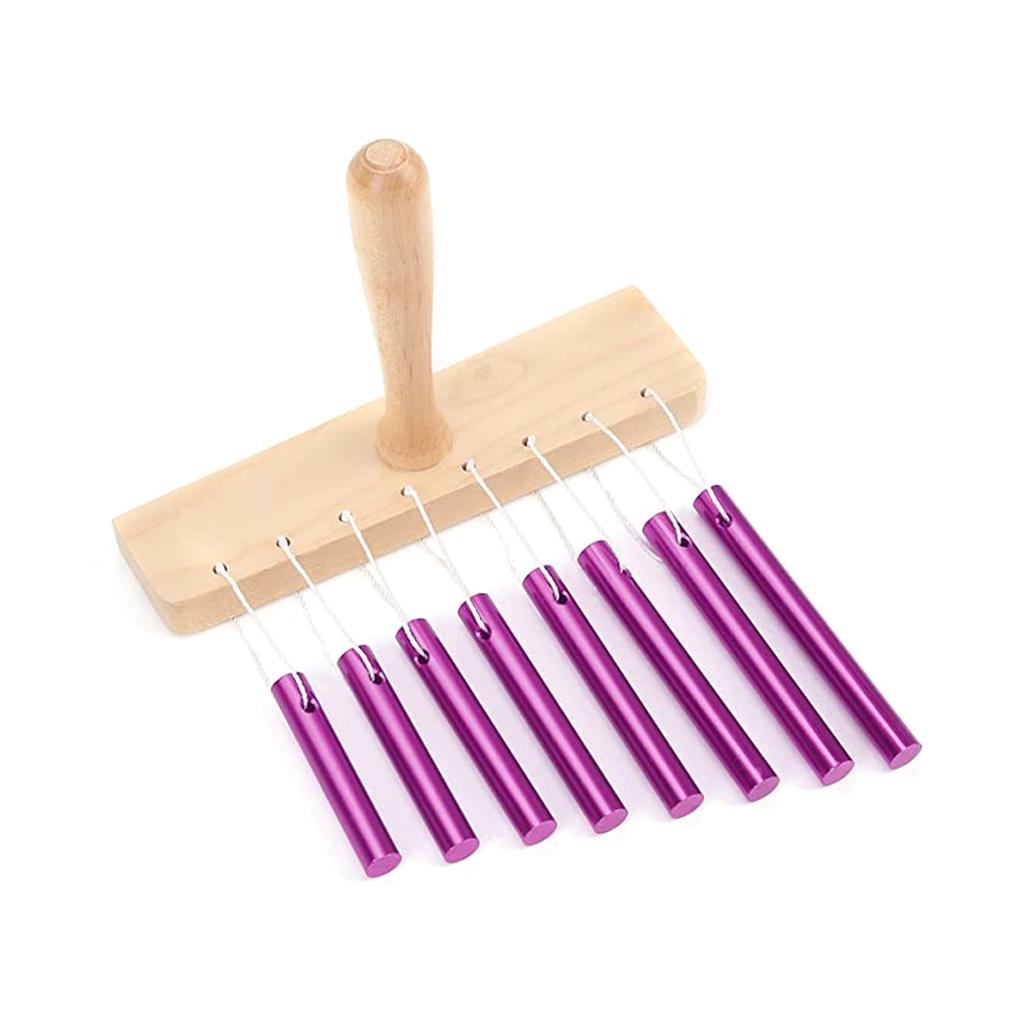 Childrens Toy 1 Set Bar Chimes 8 Tone Hand Bell with Knocker Metal Windchime Chimes Bells Hand Held Bar Chime with Cord