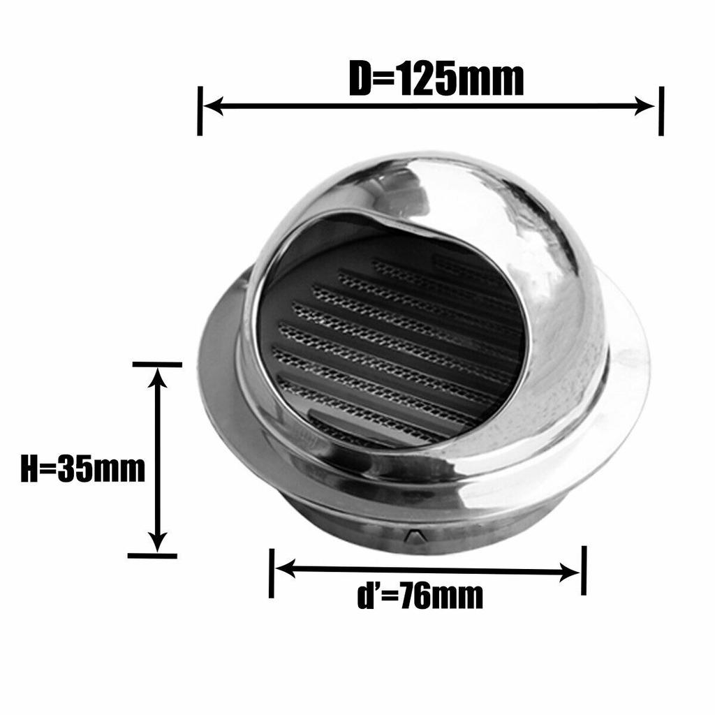 80/120mm Stainless Steel Wall Air Vent Metal Cover Outlet Exhaust