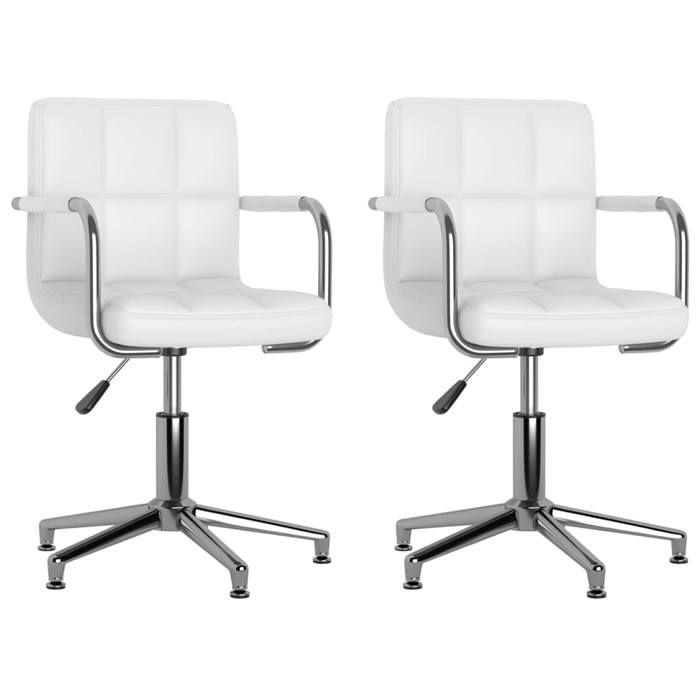 VidaXL 2x Chaises Pivotantes de Salle à Manger Fauteuils à Dîner Chaises de Repas Sièges de Cuisine Intérieur Hauteur 334759