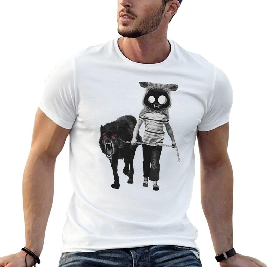 Out for a Walk (black and White) T-Shirt T Shirts Cotton 100% Man T Shirts High Quality Luxury
