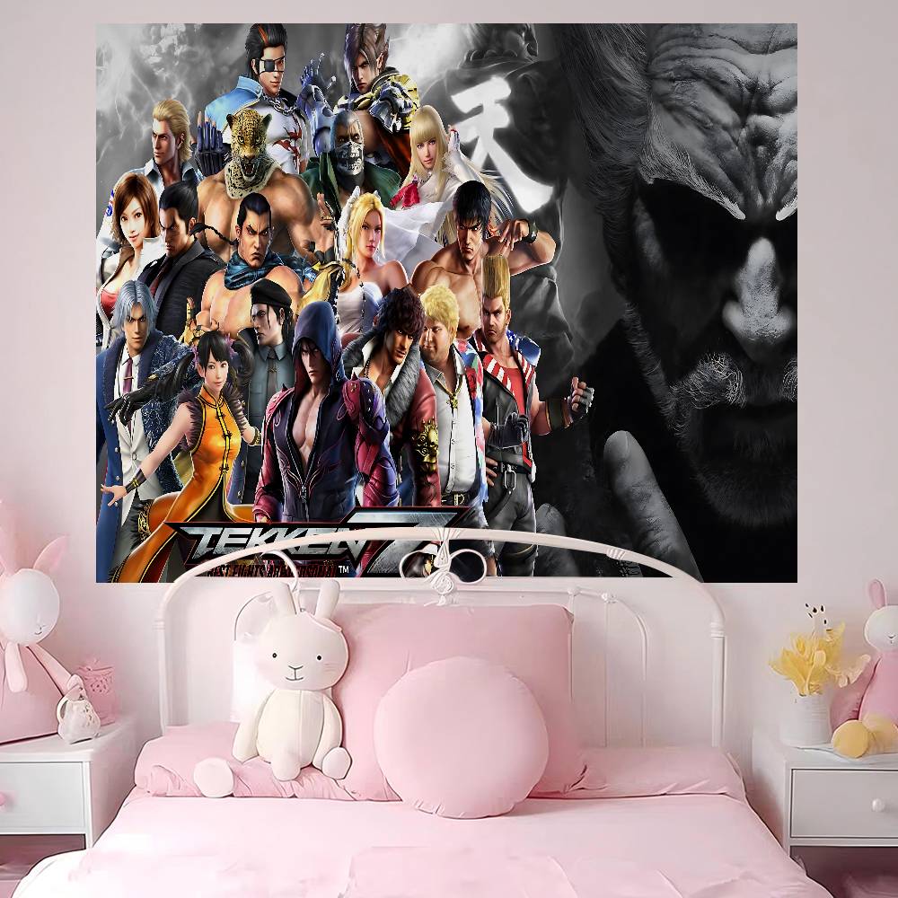 Anime TTekken Tapestry Art Printing Japanese Wall Tapestry Anime Wall Hanging Home Decor