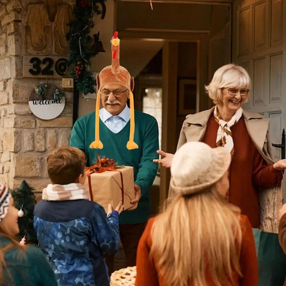 Cute Plush Turkey Caps Creative Roleplaying Photo Cap  Party Costume Accessories