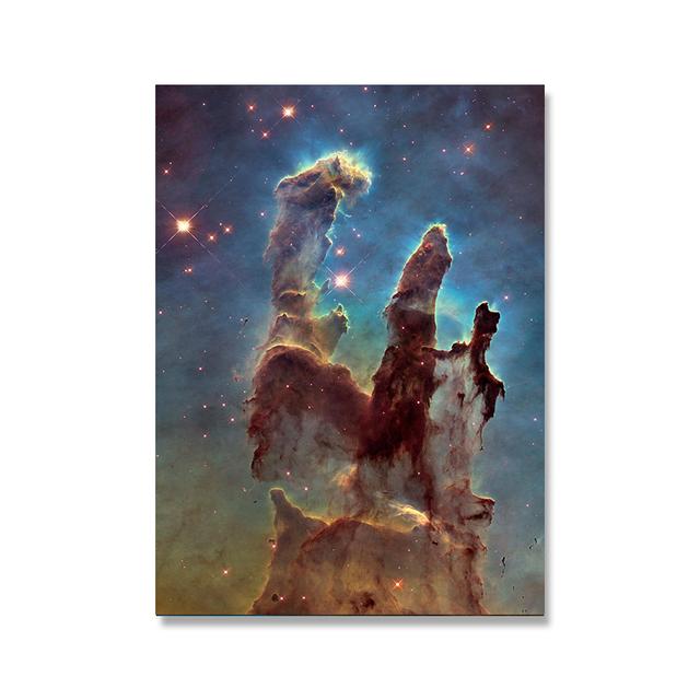 Masivní dřevěný rám Planeta Astronaut Plakáty Galaxy Psychedelické obrazy Vesmírné fotografie Nástěnné umění Obraz na plátně Obraz do obývacího pokoje Domácí dekorace