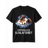 Men'S Australian Shepherd Sleep Shirt - Black Casual Crew Neck T-Shirt With "Offizielles Schlaftshirt" Print | Short Sleeve, Regular Fit, All-Season