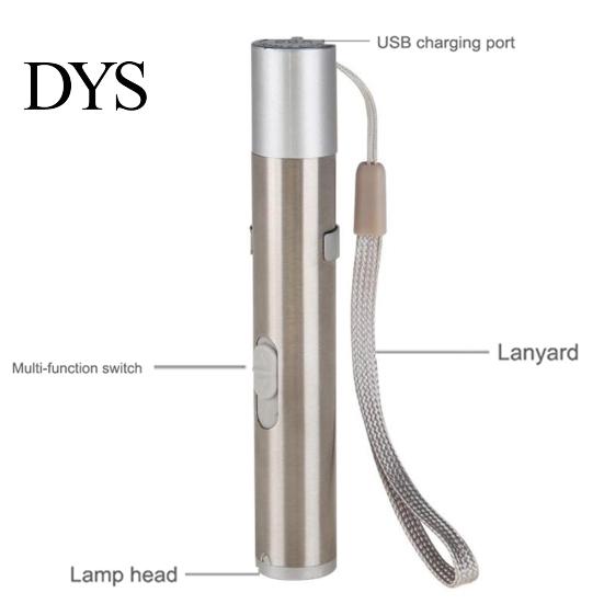 3 in 1 Mini USB LED Bright Flashlight Infrared Laser UV Money Detect Torch Lamp