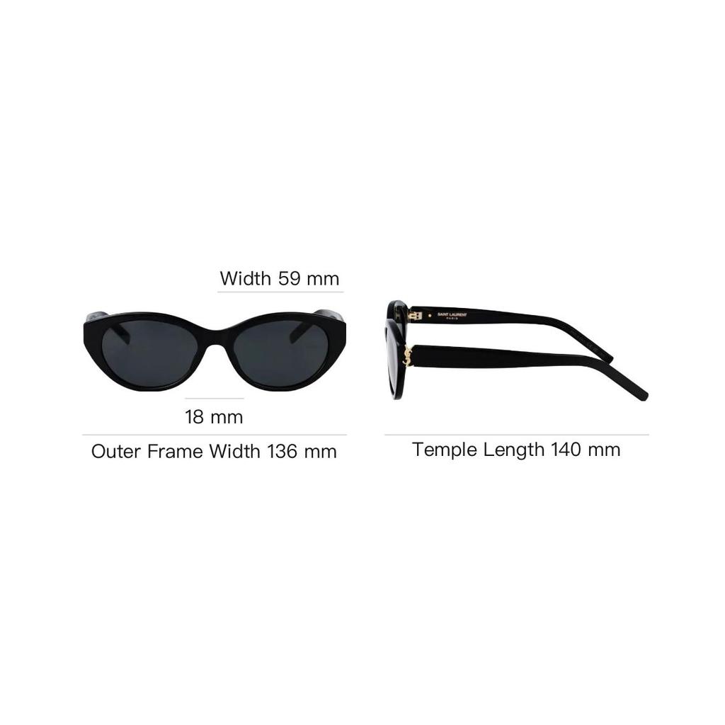Saint Laurent Full Frame Detail Acetate Cat Eye Sunglasses Women Sunglasses Black 30048348