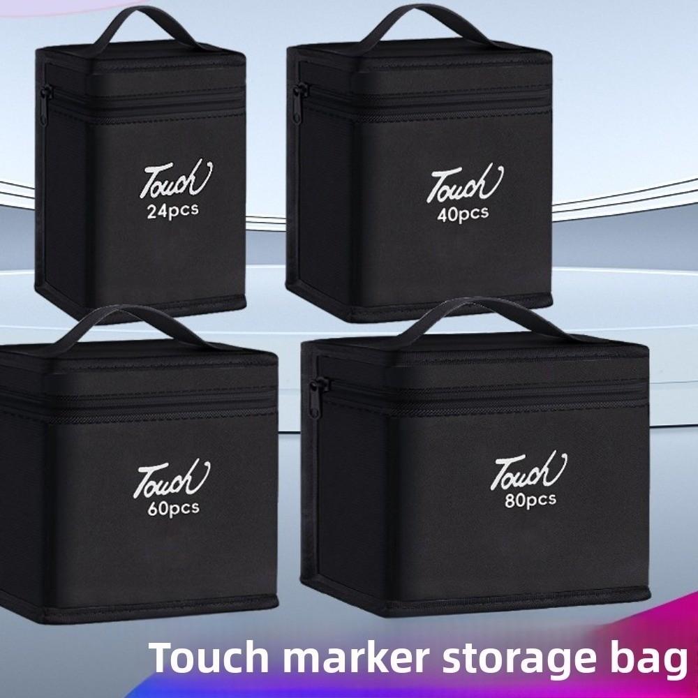Schwarze Farbe Stifte Aufbewahrungstasche Riesiger Stauraum Reißverschluss Kunstmarker Organizer Handtaschen-Stil Funktionale Aufbewahrung