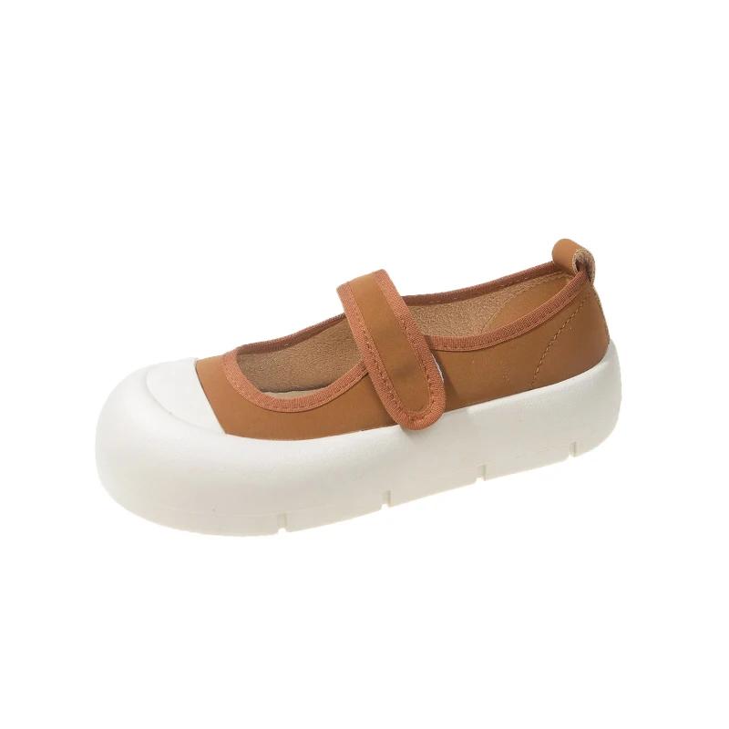 

Модная ретро обувь Мэри Джейн на плоской подошве для женщин 2024 Лето Осень Дизайн люкс Повседневная уличная обувь на толстой подошве с низким верхом 40 темные хаки