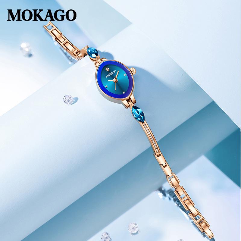 Mokaka Ocean Heart Luxury Women s Bracelet Watch with Rhinestone Dial