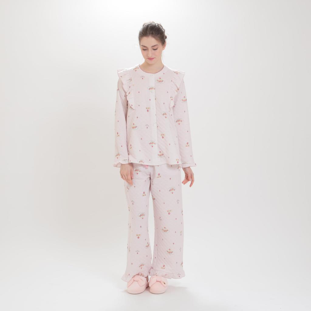 Pijama Căptușeală Bumbac Roz Shortcake [Narue] Set, Ținută, Pentru Femei,