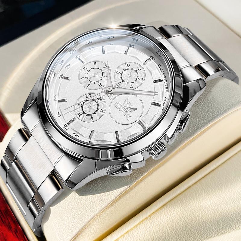 OPK 6032 Quartz Watches for Men Classic Trendy Chronograph Waterproof Luminous Men's Dress Wriswatches Original Brand Man Watch
